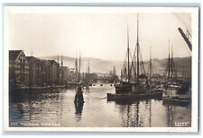 Trondheim Trondelag County Norway Postcard Indre Havn Landing c1920's RPPC Photo picture