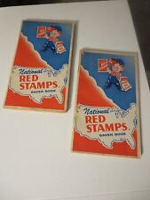 National Red Stamps Saver Books ca. 1950s partially filled picture
