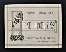 1880 antique BAILEY BANKS & BIDDLE phila pa FINE PORCELAIN victorian trade card  picture