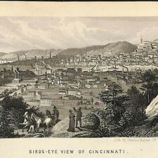 Scarce c1850's-60's Charles Magnus Birdseye View Cincinnati Double Lettersheet  picture