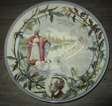 Antique French faience Sarreguemines plate, Lohengrin opera Richard Wagner picture