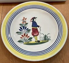 RARE HENRIOT QUIMPER 10” FRENCH FAIENCE PLATE WITH RARE MARKING FROM COLLECTOR picture