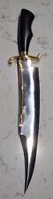 Musso Bowie Knife, Alamo Bowie, Hand Forged Extra Long 14in Brass Back Blade picture