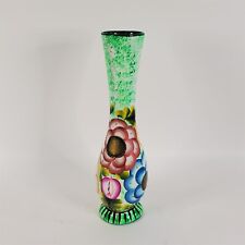 Hand painted Neon Colors Floral Talavera Vase 14