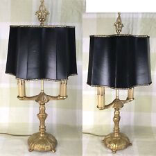 Vintage 1920s Bouillette Table Lamp 26” Gold Black Hexagon Shade Art Deco picture