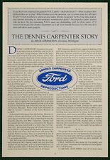 Dennis Carpenter Ford Repro Parts Manufacturer Vintage Pictorial Article 1978 picture