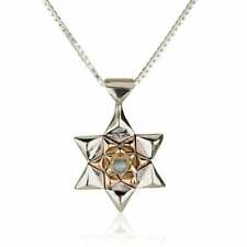 Support Israel with Star of David Kabbalah Pendant 14K Yellow Gold & 925 Silver picture