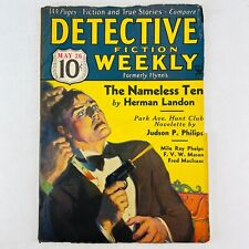 RARE PULP  DETECTIVE FICTION WEEKLY - 1934 MAY 26 - THE NAMELESS TEN  - FN/VF picture