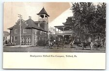 c1910 TELFORD PA HEADQUARTERS TELFORD FIRE HOUSE COMPANY FIREMEN POSTCARD P3913 picture
