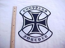 Large 10-3/4 inch Choppers Forever Iron Cross Patch picture