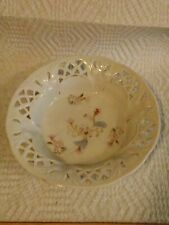Vintage Victorian antique lace bowl porcelain flowers dish serving small china picture