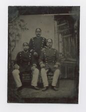 Ca. 1870's-1880's TINTYPE OF 3 GERMAN SOLDIERS WITH SPIKED HELMETS picture