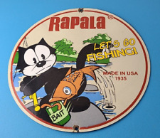 Vintage Rapala Fishing Lures Sign - Felix the Cat Porcelain Gas Pump Plate Sign picture