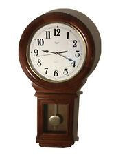 Vtg Versailles 30” Wall Clock -Quartz-Solid Wood Mahogany Finish Case -USA Made picture