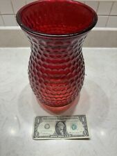 Vintage DPS Glass Ruby Red Vase with scale pattern Approx 12” Tall App 6” Wide picture