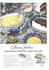 1946 Lipton's Noodle Soup Vintage Print Ad Glamour Luncheon Old Fashioned  picture