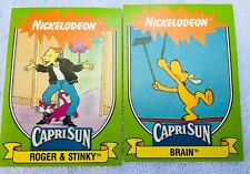 1991 Capri-Sun DOUG Nickelodeon Roger & Stinky #19 & Brain #14 Collector Cards picture