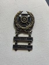 1950s US Army Expert Marksman Krew Sterling Missile Silver Pin picture