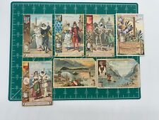 LIEBIG Trade Card Set (7) CARNIVAL SCENES Masked Jester German RARE Foreign picture