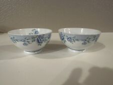 2 Blue And White Porcelain Rice Soup Bowls Vintage picture