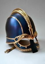16GA Steel & Brass Medieval Vendel Viking Helmet Knight Museum Helmet Replica picture