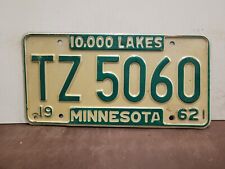 1962 Minnesota License Plate Tag Original. picture