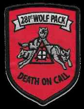 ARMY 281ST WOLF PACK DEATH ON CALL SHIELD MILITARY EMBROIDERED PATCH picture