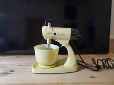 Vintage 1950s Sunbeam Mixmaster Yellow Stand Mixer With Small Mixing Bowl 12 picture