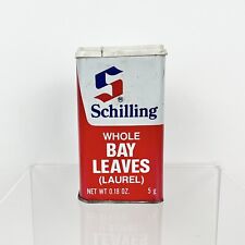 Schilling Metal Bay Leaves Spice Tin Vintage Metal Spice Tin 1977 McCormick picture