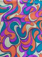 Pucci esque SWIRLS GAY'LOR Psychadelic 1950's 60's Barkcloth Era Vintage Fabric picture
