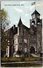 1917 Courthouse Crystal Falls Michigan MI Government Office Posted Postcard picture