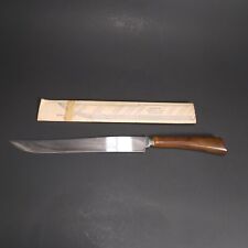 Vintage Quikut Kitchen Knife Hollow Ground Carmel Brown Marbled Handle 10.5” 1LT picture