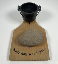 Vintage Enesco Taiwan Imports Early American Lighter Strike Match Rock Cast Iron picture