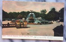 1907 Antique Postcard Central Park NY Bethseda Fountain Evening lovely Angelic picture