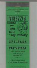 Matchbook Cover - Pizza Place Pat's Pizza Chatham Township picture