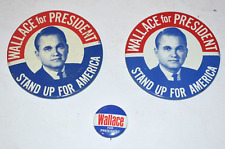Vtg. Set 3 1968 George Wallace Campaign Pins  am picture