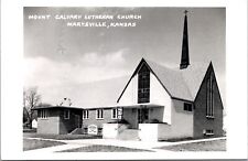 Real Photo Postcard Mount Calvary Lutheran Church in Marysville, Kansas~133217 picture
