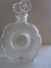 VINTAGE LALIQUE STYLE FLORAL FROSTED CRYSTAL PERFUME BOTTLE picture