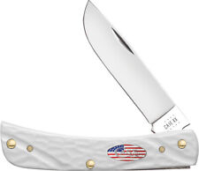 Case Cutlery Rough White Sod Buster Jr USA FLAG Folding Pocket Knife 52021 picture