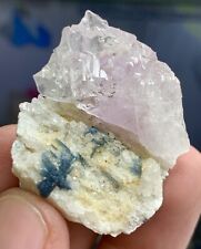 103 Carats Pinkish Kunzite Crystal Combined With Blue Tourmaline picture
