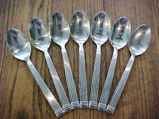 Vintage  7 Soup Spoons (Oval) Cuisinart Stainless Steel ARCADIA Quality Flatware picture