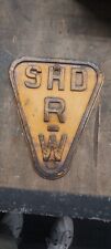 Vintage Cast Iron Road Sign Right of Way SHD R-W State Highway Department  picture