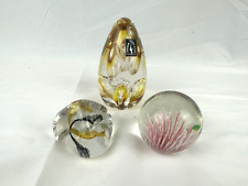Decorative Handblown Art Glass Paperweights - Lot of 3 B7 picture