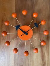 George Nelson Wall Clock Re-Edition Ball Clock Vitra Design Museum Orange w/ Box picture