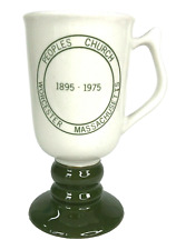 Vintage Hall Irish Coffee Cup Pedestal Mug Peoples Church Worcester, Mass 1975 picture