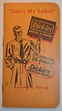 Vintage 1948 1949 Dickies Shirts & Pants Pocket Calendar Notepad picture