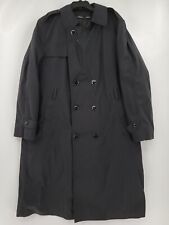 DSCP, Trench Coat All Weather Mens Adult Size 44R Black DB Button Up Rain Flap picture