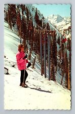 Aspen CO-Colorado, Maroon Bells, Loges Peak Chairlift Vintage Souvenir Postcard picture