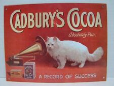 CADBURY'S COCOA TIN METAL SIGN A RECORD OF SUCCESS ABSOLUTELY PURE picture