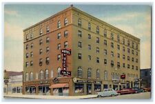 c1940's Hotel Yucca Building Drugs Store Cars Raton New Mexico NM Postcard picture